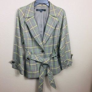 Kasper plaid single button blazer size 12